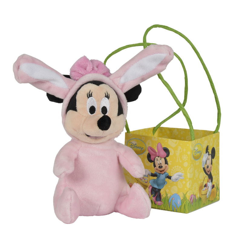  minnie souris peluche pâques lapin rose 20 cm 